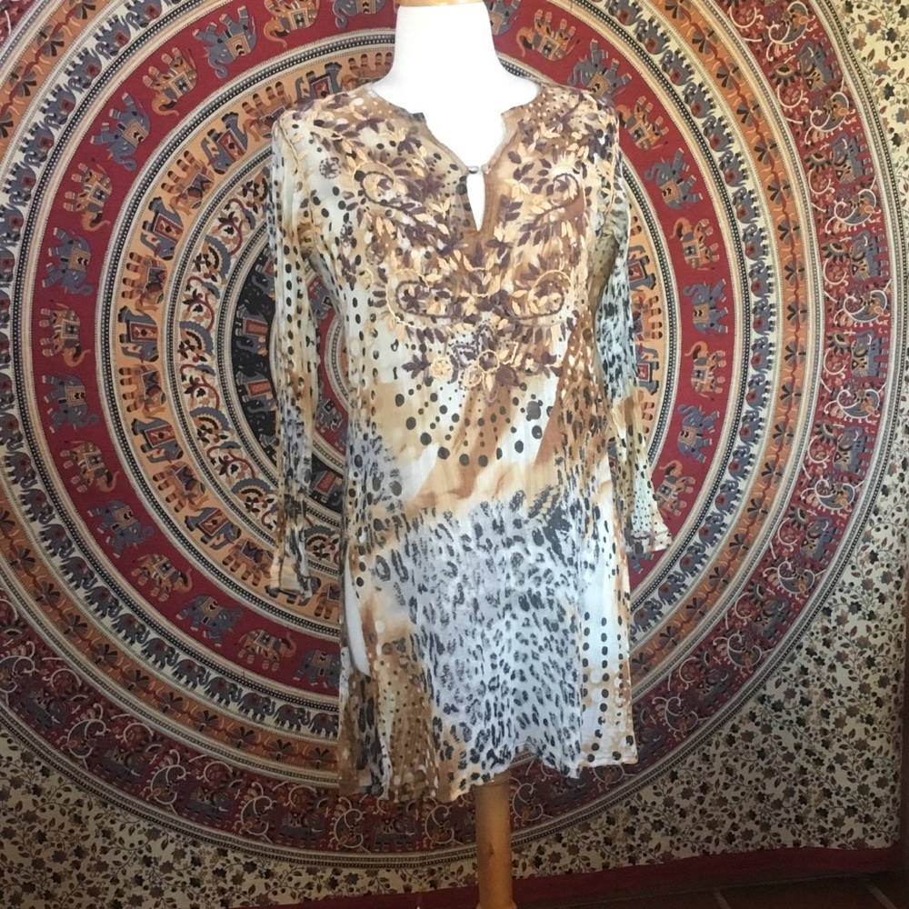 Mixed leopard print Tunic... NWOT