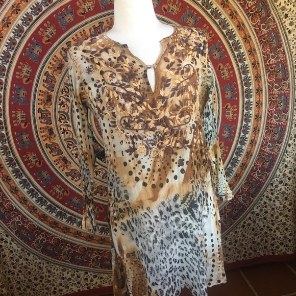 Mixed leopard print Tunic... NWOT - Picture 4 of 8