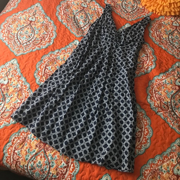 Blue and White Land’s End Dress - Size 6 - Picture 1 of 3
