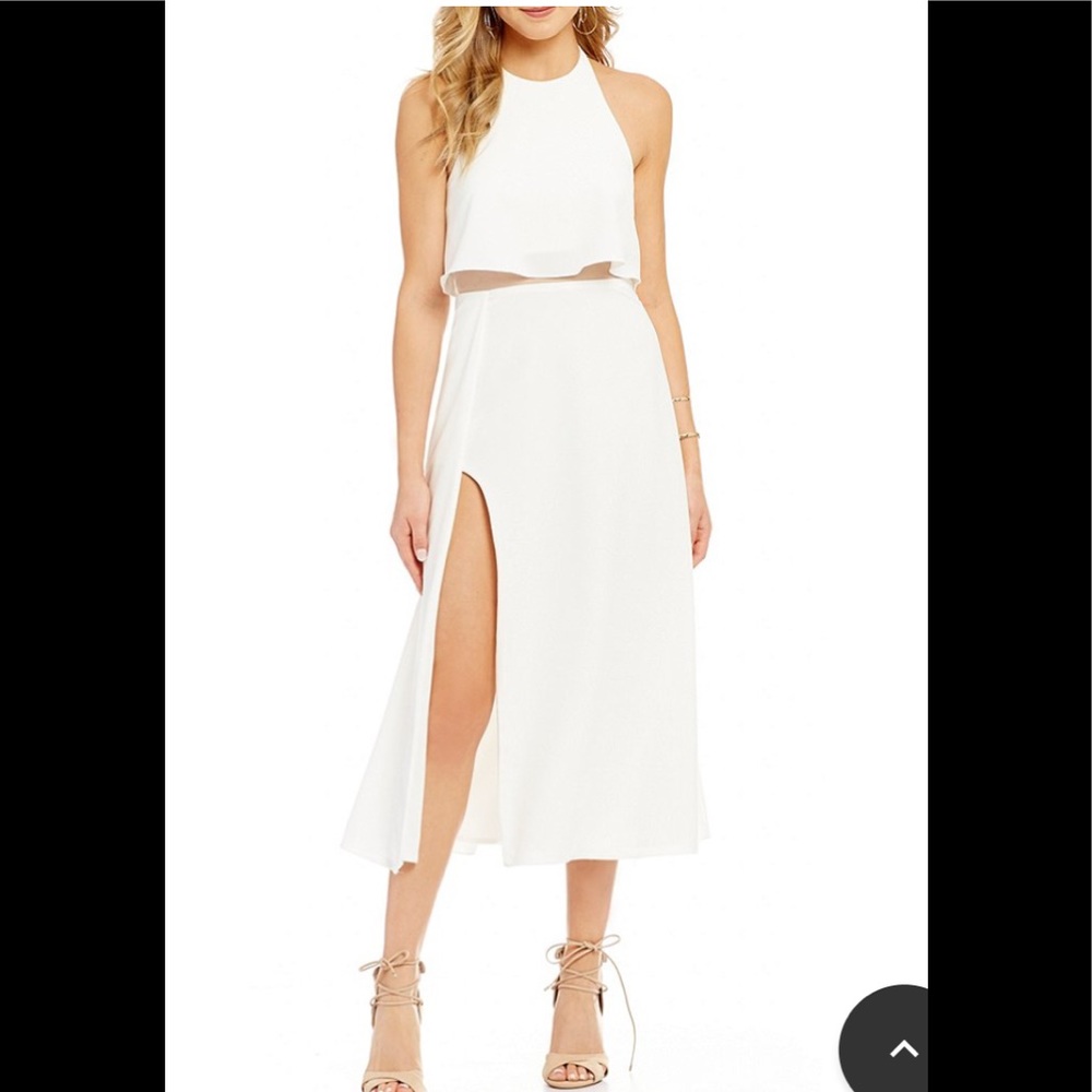 White midi dress