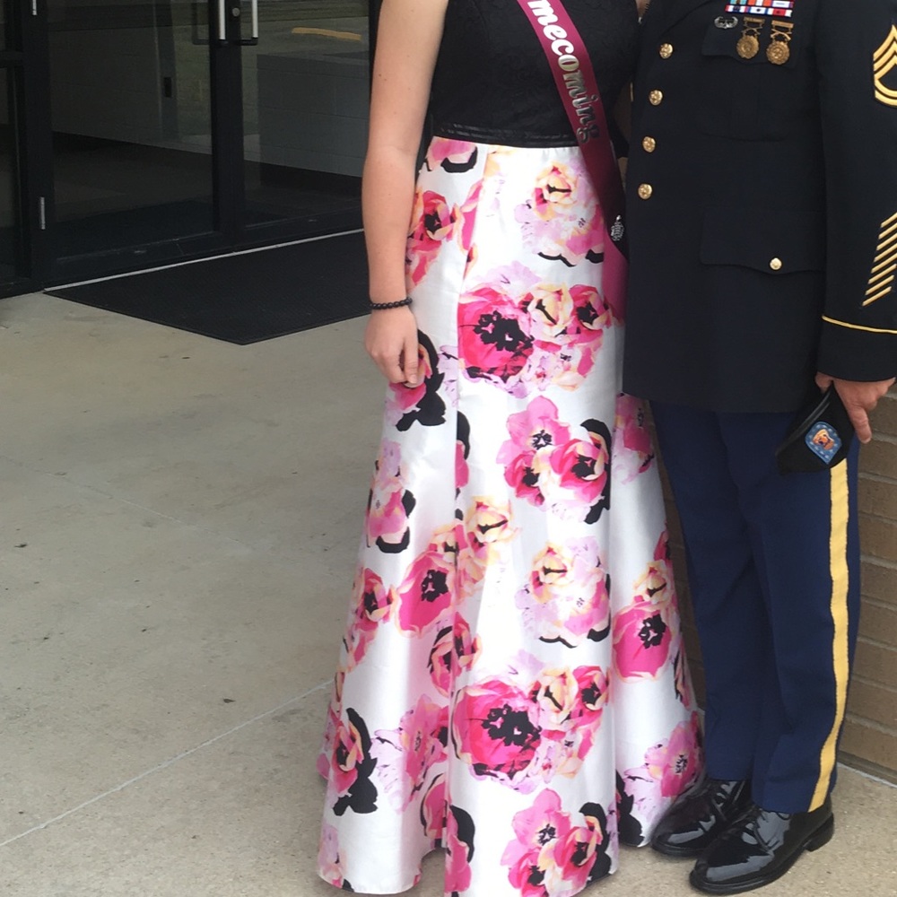 homecoming floral mermaid dress