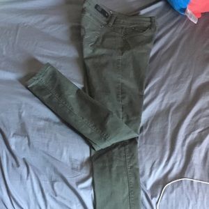 Olive colored skinny jeans