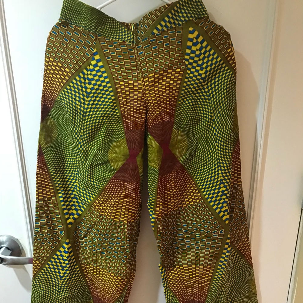 West African print wide leg pants. Long.