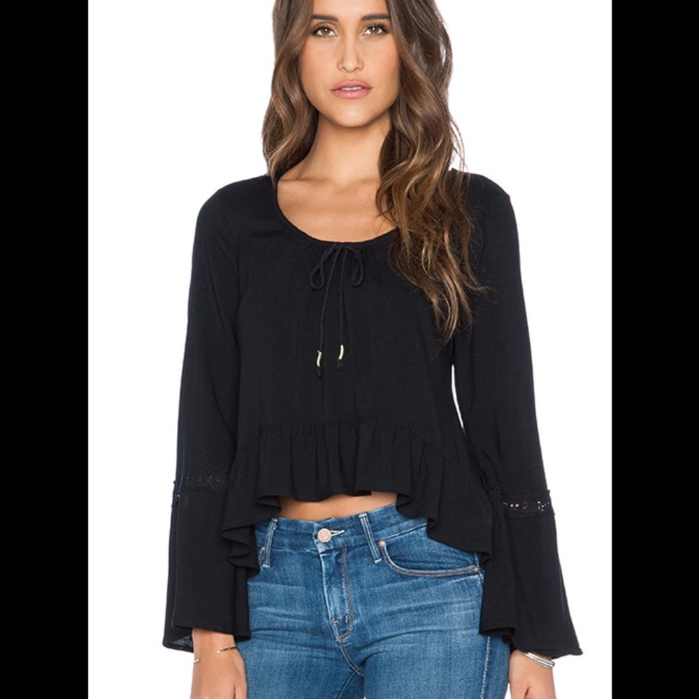 Band of Gypsies Black Peasant Top