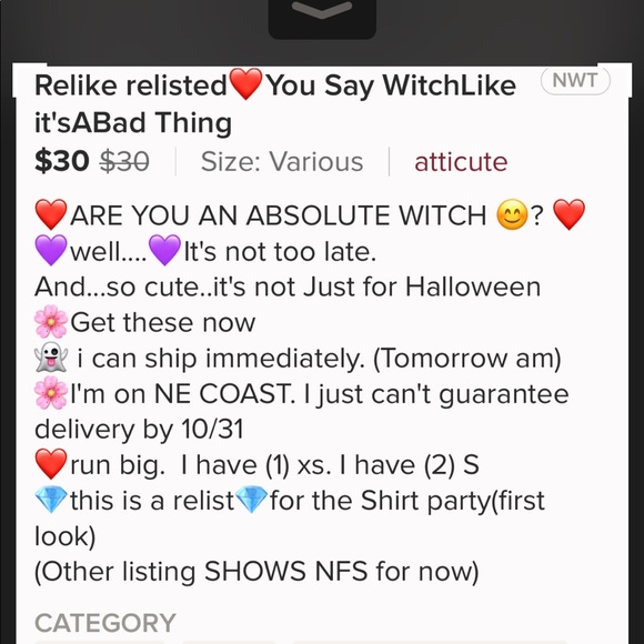 Halloween U Say WitchLike it'sABad Thing Shirt NWT - Picture 2 of 6