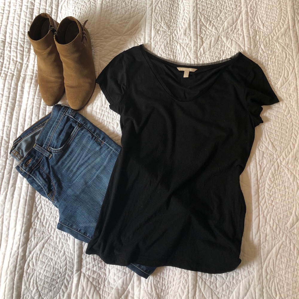 Banana Republic Black Cap Sleeve