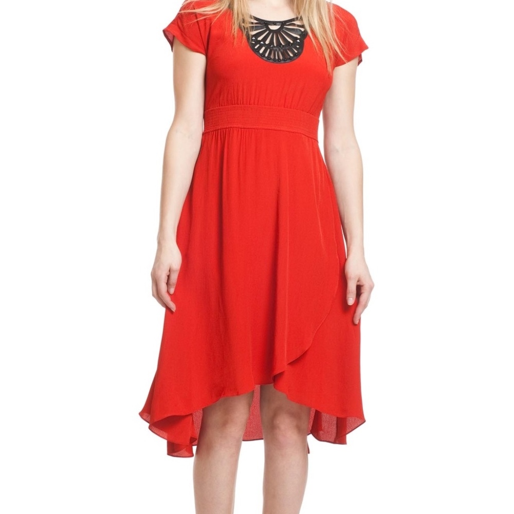 Plenty by Tracy Reese Surplice Dress In Ruby Rust