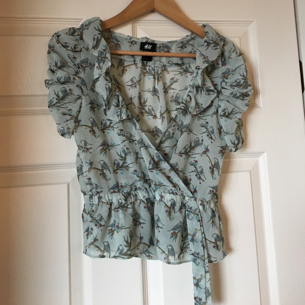 Delicate Bird print top