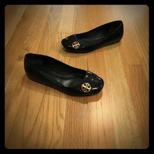 Tory Burch black patent leather flats