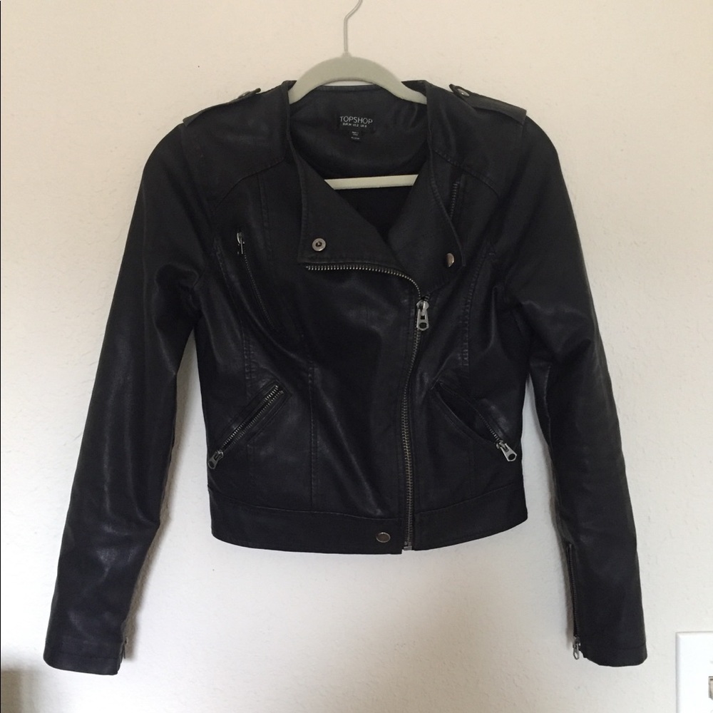 Top shop Faux leather jacket size 2
