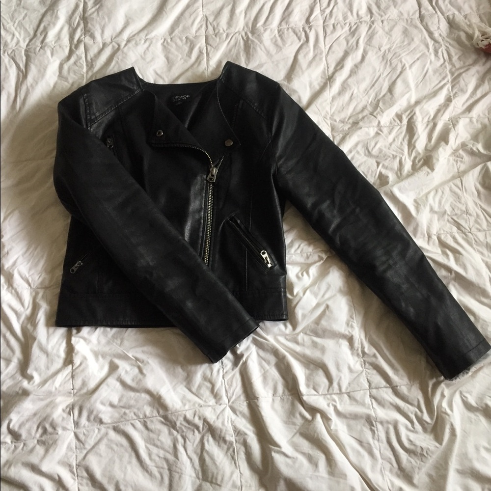 Top shop Faux leather jacket size 2 - Picture 3 of 7