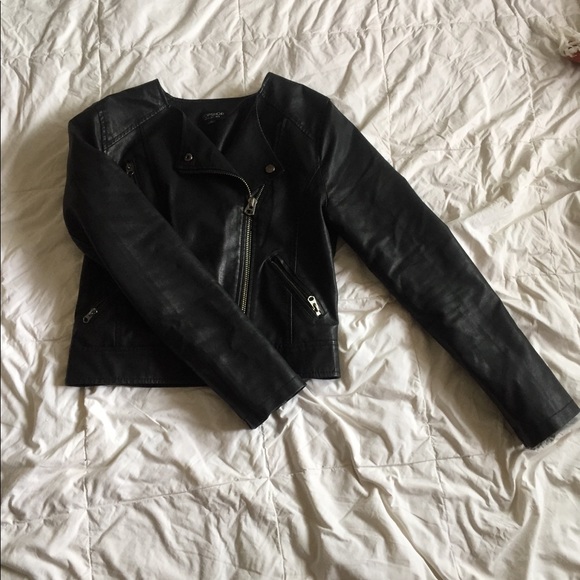 Top shop Faux leather jacket size 2 - Picture 3 of 7