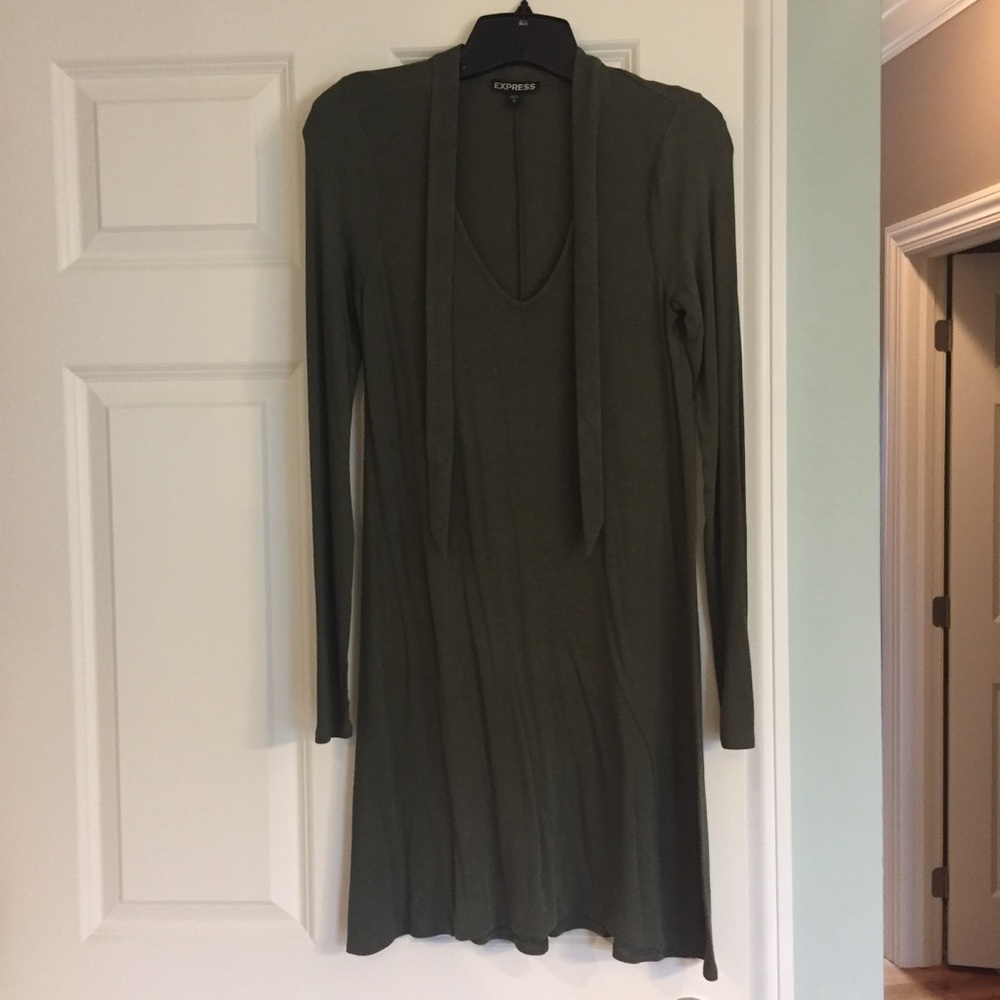 Olive Cotton multi tie dress