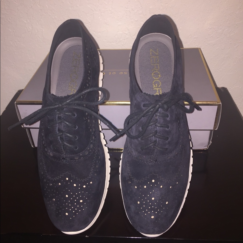 Cole Haan ZeroGrand Black Suede Oxford