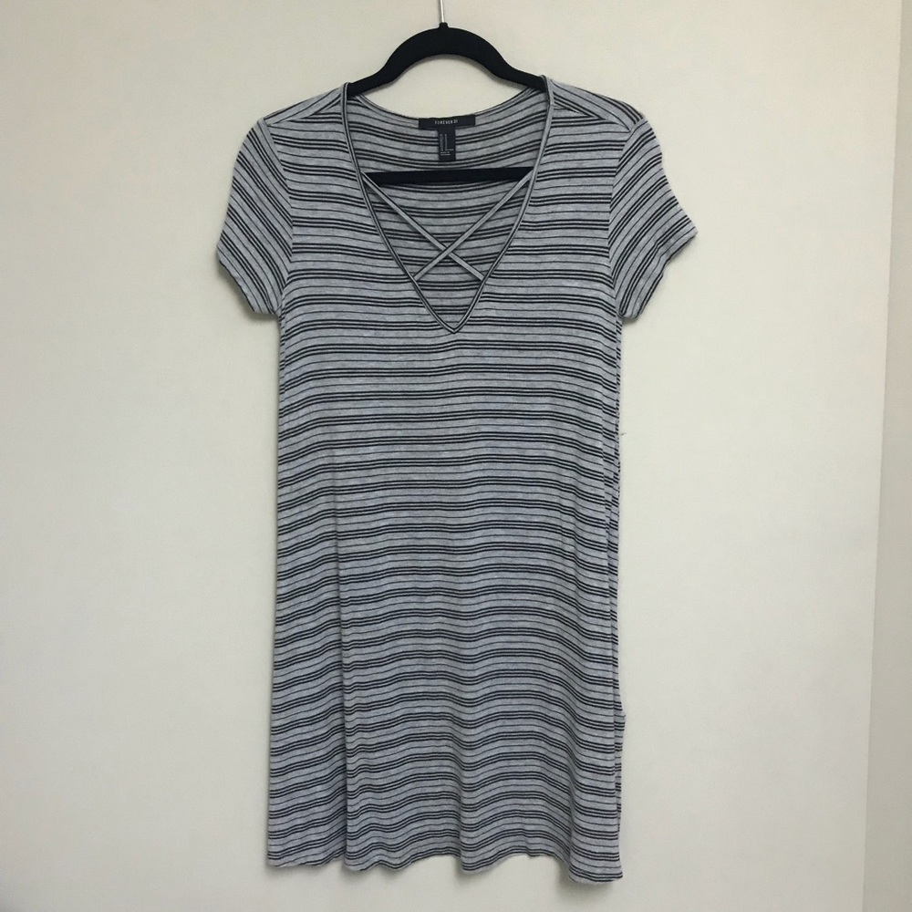 Gray and black dress