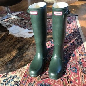 Tall Matte Green Hunter Boots sz 39