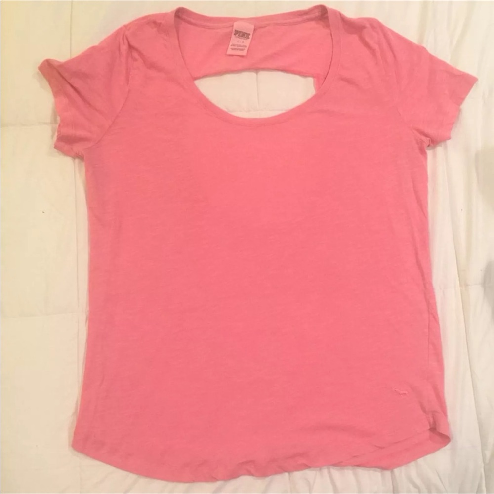 PINK Victoria’s Secret Pink Open Back Tee Large