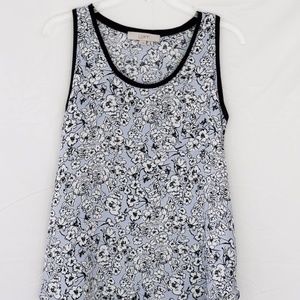 LOFT Sleeveless Pastel Blue & White Floral Blouse