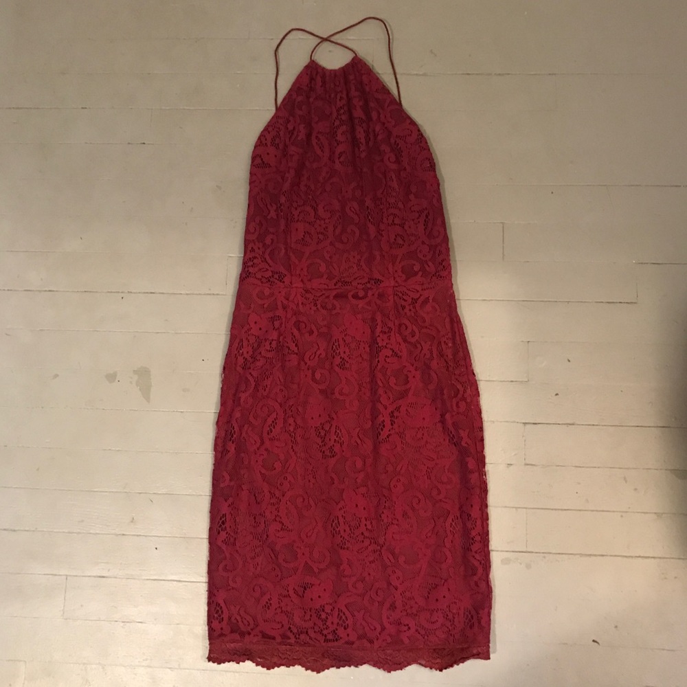 Maroon Floral Dress