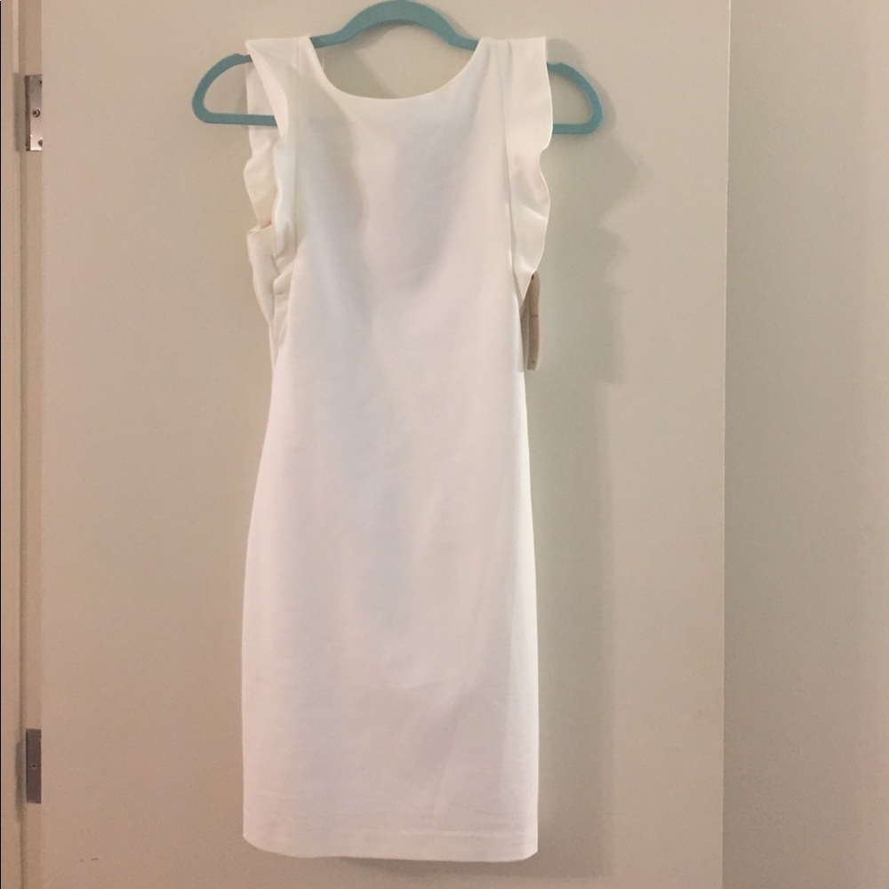 Zara White Dress with Ruffle Sleeves