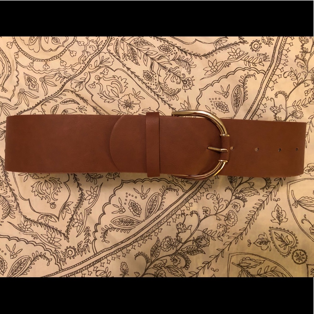 Banana Republic Wide Belt with Gold Buckle