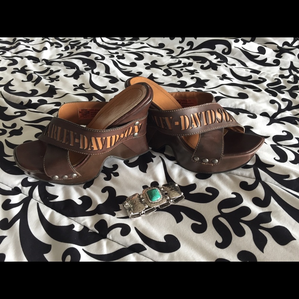 Harley Davidson wedge sandals