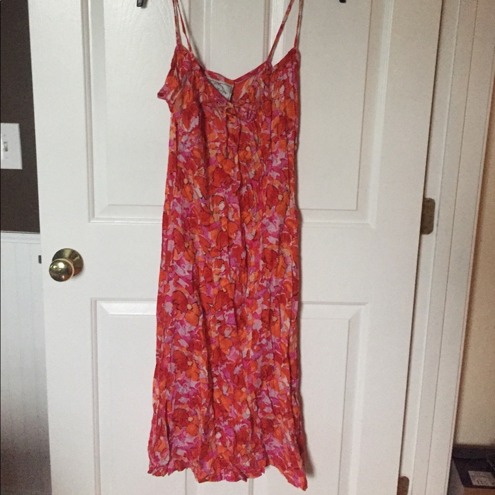 Pretty red orange pink multicolor dress.