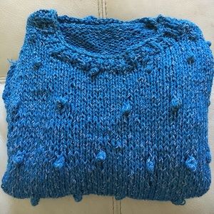 Blue hand Knit sweater.