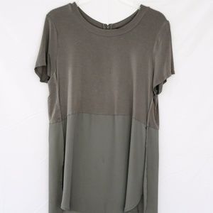 Mossimo Olive Green Mixed Media Top