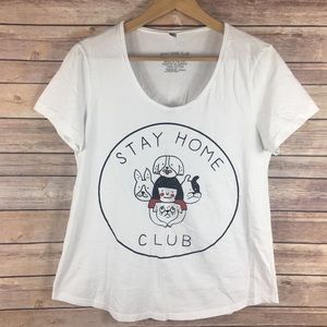 Stay Home Club white Dogs tee
