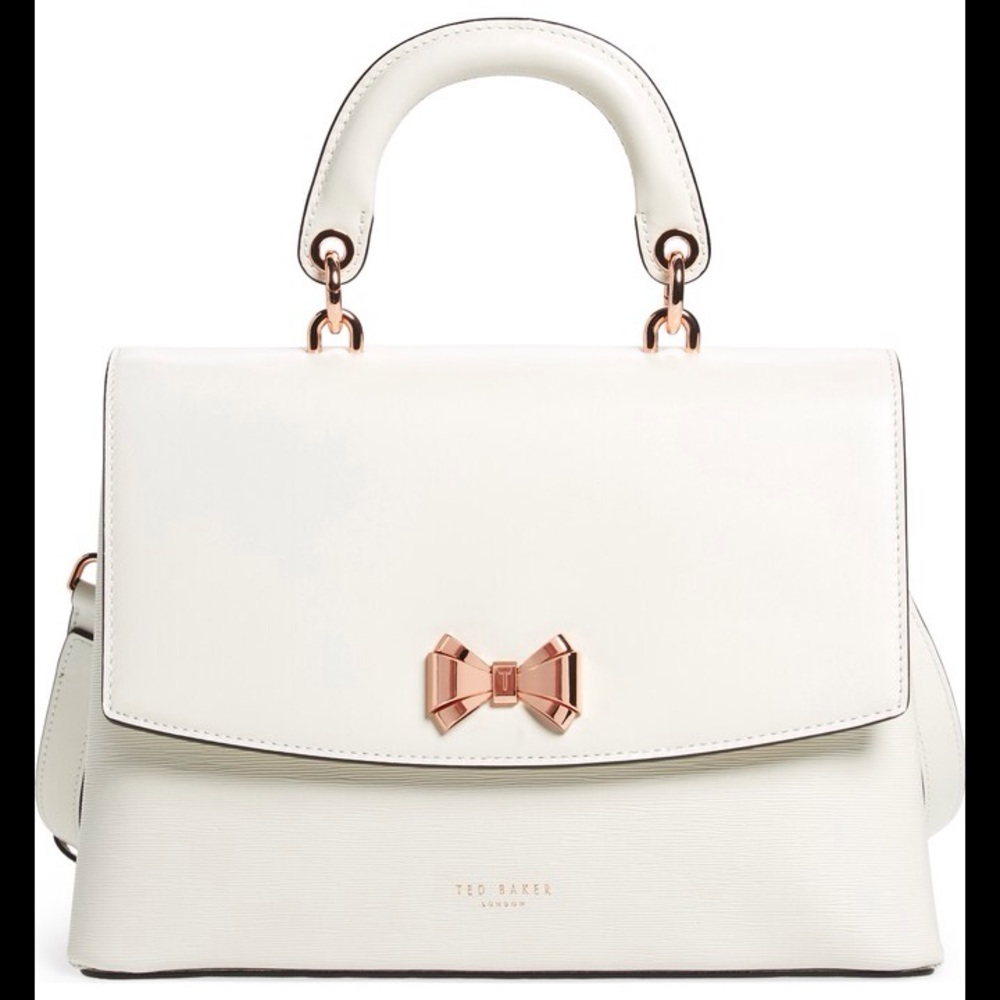 Lady Bow Flap Top Handle Leather Satchel