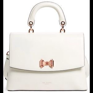 Lady Bow Flap Top Handle Leather Satchel