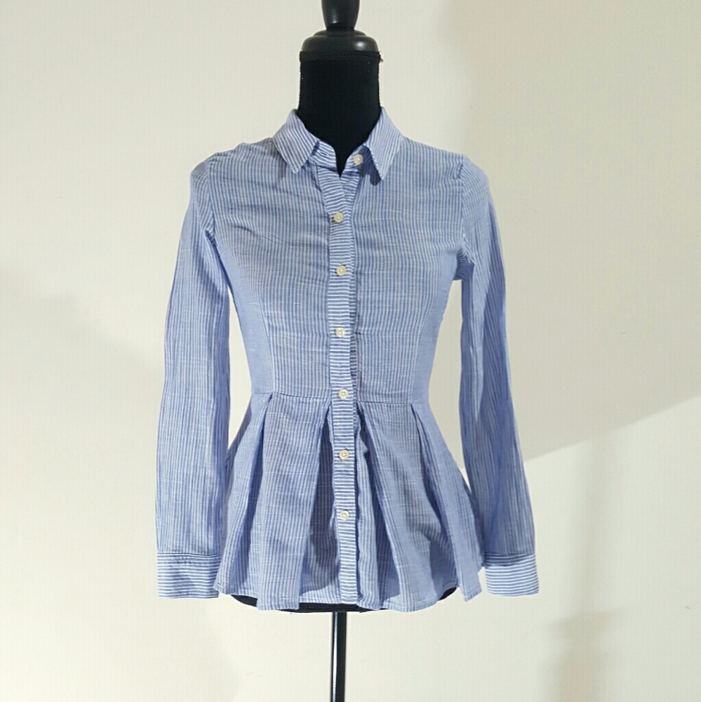 11 1 Tylho Anthropologie Pleated Peplum Shirt