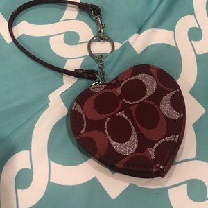 Coach heart shaped coin purse