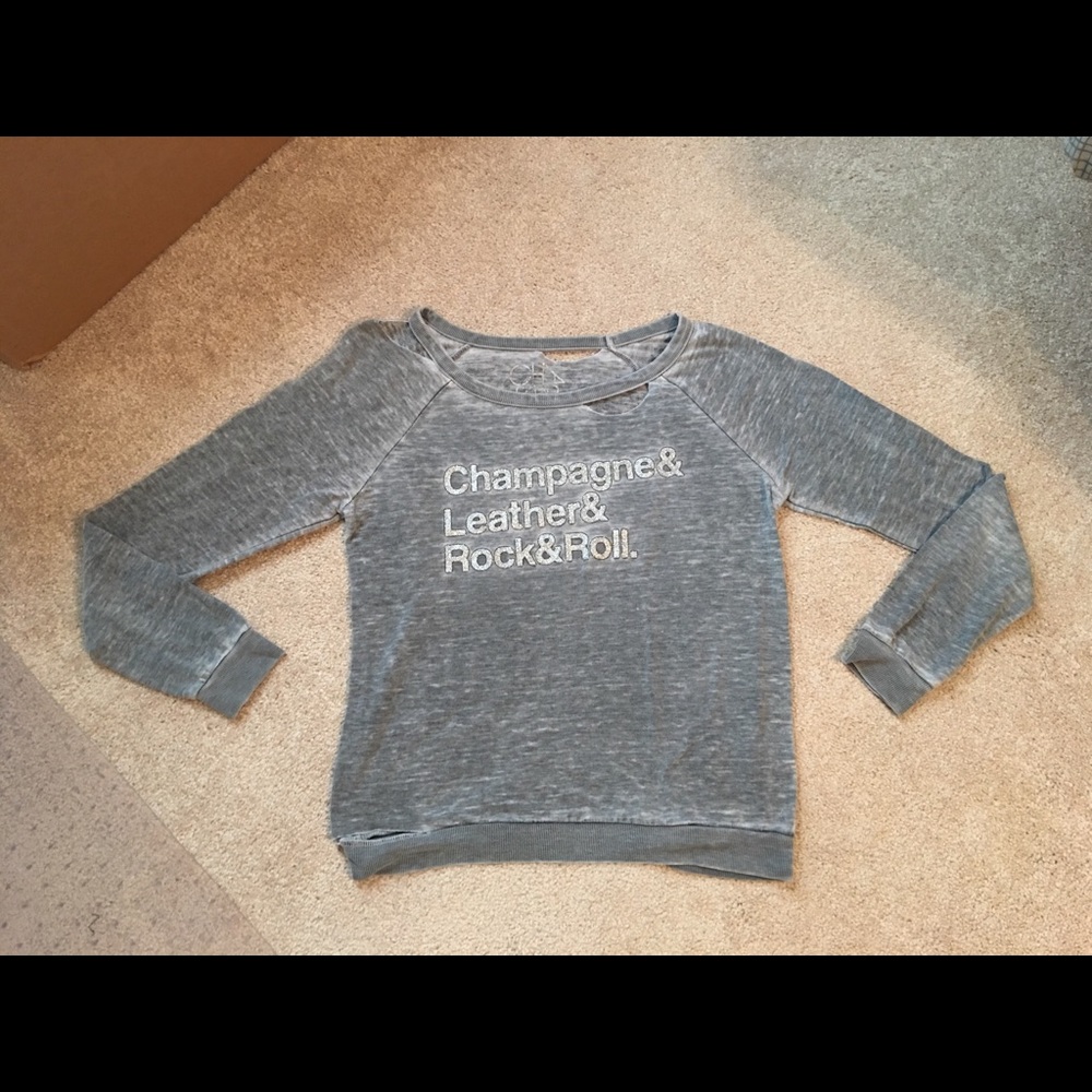 Chaser Champagne, Leather & Rock&Roll Sweatshirt