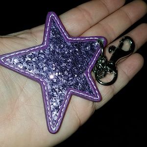 Coach Purple Star Glitter Keychain