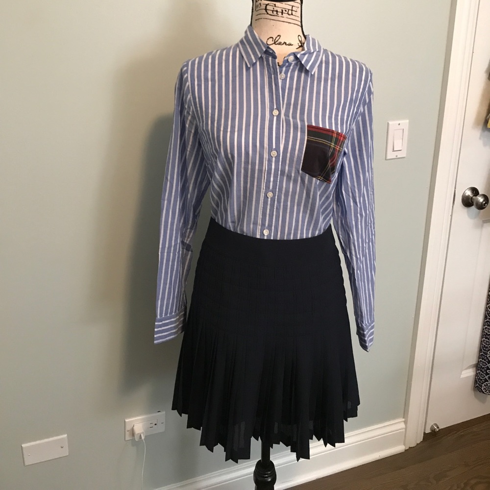 J. crew factory Navy pleated Skirt