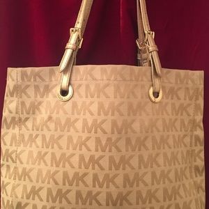 Authentic Michael Kors Large Canvas Tote Bag