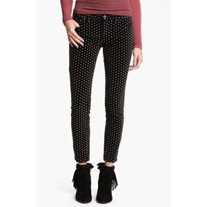 NWOT Free People velvet polka dot stretch pants