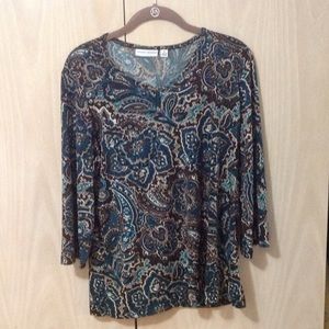 Susan Graver Liquid Knit Printed Top