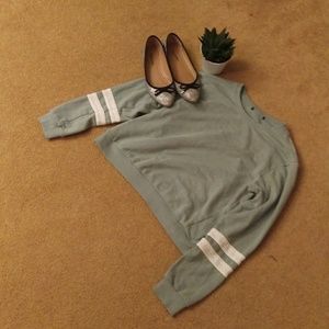 Forever21 Sage Striped Sweater