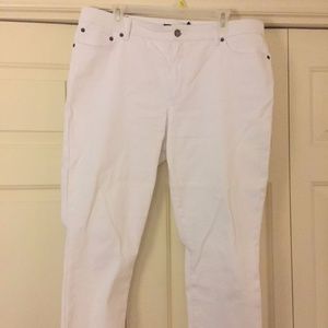 White Cropped Jeans Ralph Lauren Size 16