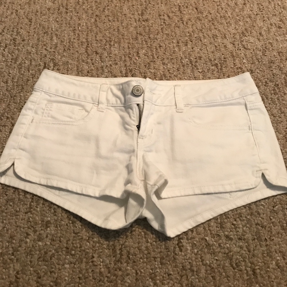 White jean shorts