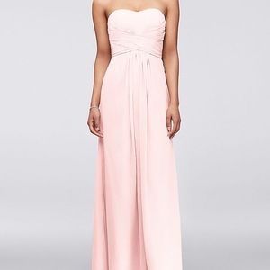 David's Bridal Long Strapless Chiffon Dress