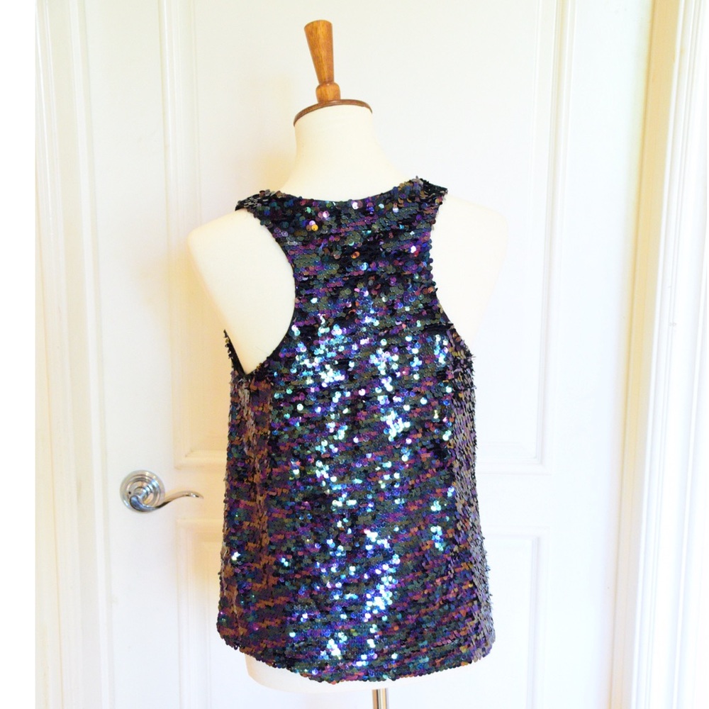 Sequin black Blue and purple tank top