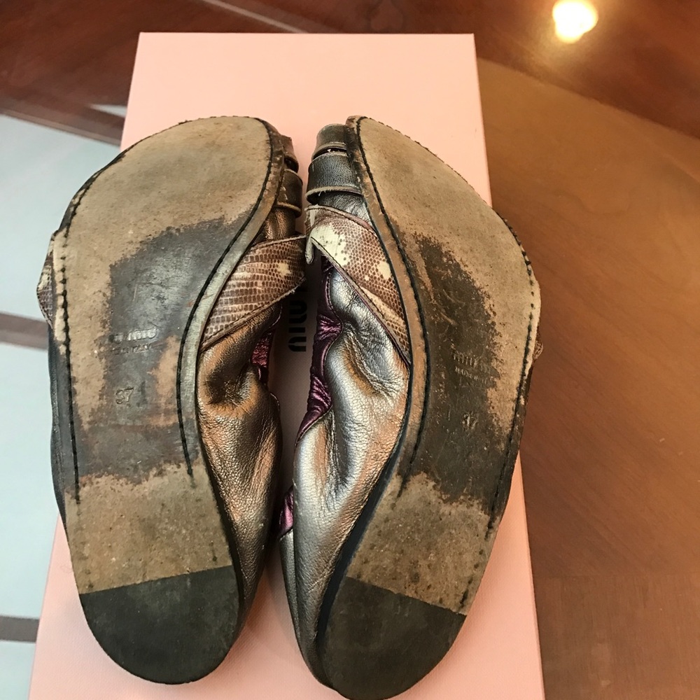Miu miu open toe ballet shoes Sz 37 - Picture 3 of 3