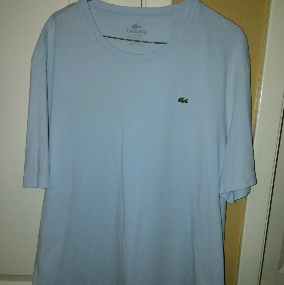 Men Lacoste Blue Short Sleeve T-Shirt Sz 9