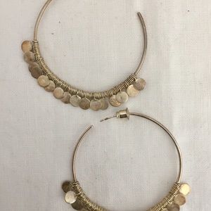Stella & Dot fringe hoop earrings.