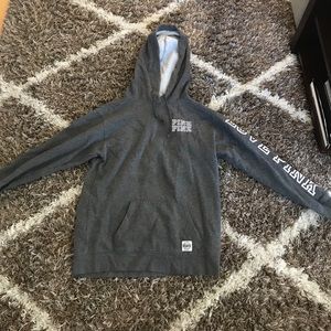 “PINK” grey hoodie. never worn.