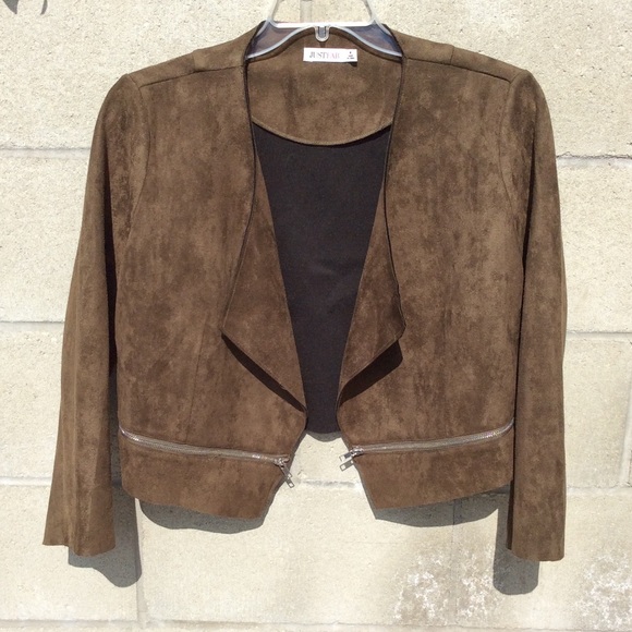 JustFab Jackets & Blazers - JustFab Suede Sexy Sleek Classy Staple Jacket Coat